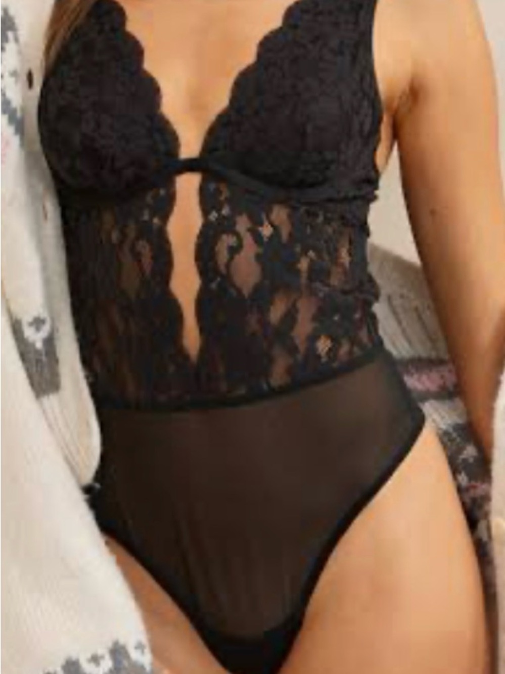 Aerie Show Off Chenille Lace Bodysuit